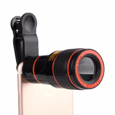 12X Zoom Optical Mobile Phone Telephoto Camera Lens with Clip