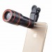 12X Zoom Optical Mobile Phone Telephoto Camera Lens with Clip