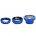 3 in1 Mobile Phone Camera Lens Kit Fish Eye Lens Super Wide Angle Lens with Black Universal Phone Clip