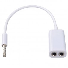 3.5mm Double Jack Splitter Audio Share Music Cable Adapter for Earphones