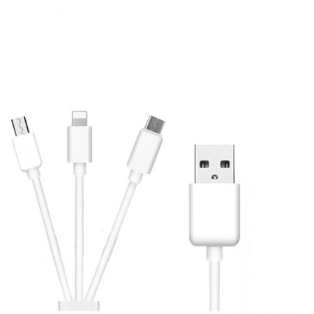 20cm USB 2.0 High Speed 3 in 1 Type-C + 8 Pin + Micro USB  Charging Cable