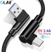 OLAF Micro USB Cable 2.4A Fast Charging 90 Degree Elbow USB Cable For Samsung Huawei Xiaomi