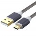 USB 2.0 Micro USB Cable Android Charger 24K Gold Plated Braided 2.4A Fast Sync and Charging Cord