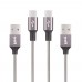 Kiirie Micro USB Cable Nylon Braided  PowerLine 5 Pack 0.5m 3x1m 1.5m High Speed USB 2.0 Charging Android Charger Cord