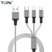 TOPK AN20 3 in 1 USB Cable for iPhone Xs X Max Micro USB Type C Cable for Samsung Xiaomi Huawei