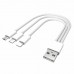 20cm 2A USB High Speed 3 in 1 Type-C + 8 Pin + Micro USB Charging Cable