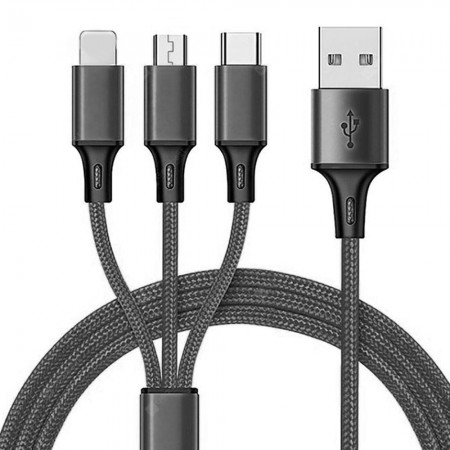 1M Multifunctional USB Cable Type-C Three-In-One Braided Data Cable