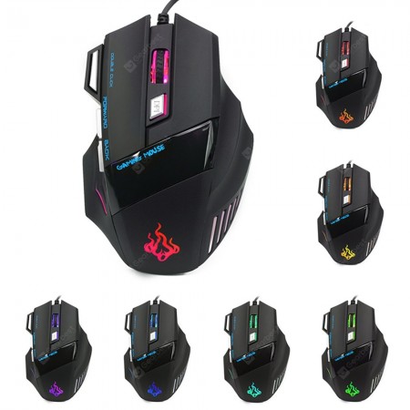 HXSJ A908 7 Keys Wired Gaming Mouse RGB 5500 DPI Adjustable Ergonomic Mice