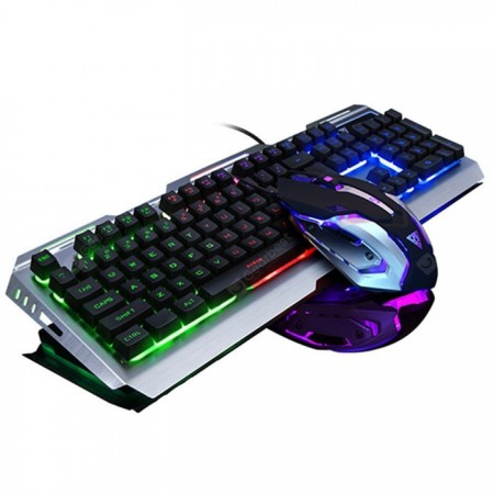 Wired Membrane Game Keyboard Optical Mouse Set with Backlight