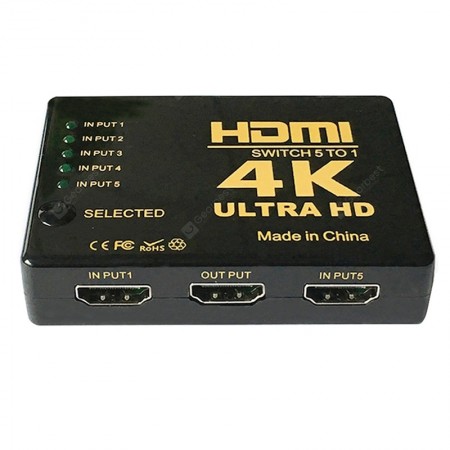 5 in 1 HDMI Switch High Speed Converter with IR Wireless Remote