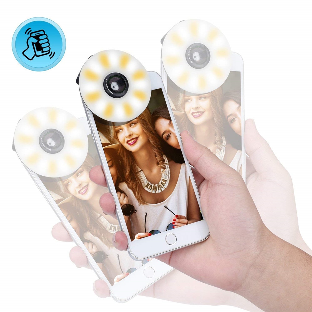 New LED Fill Light Phone Lens Wide-Angle Beauty Selfie Fill Light- Mint green