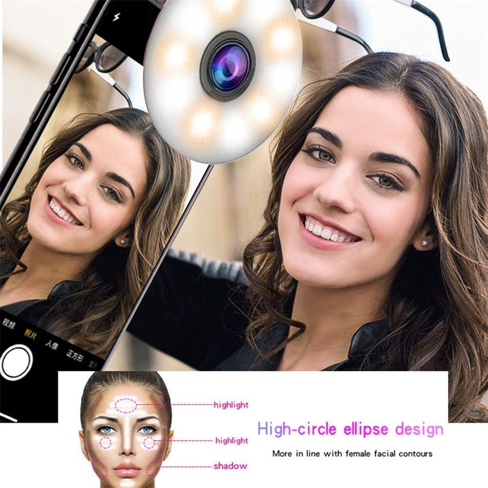 New LED Fill Light Phone Lens Wide-Angle Beauty Selfie Fill Light- Mint green