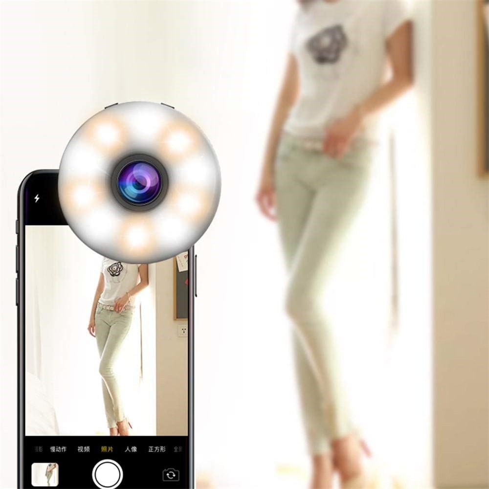 New LED Fill Light Phone Lens Wide-Angle Beauty Selfie Fill Light- Mint green