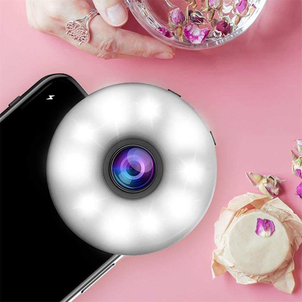 New LED Fill Light Phone Lens Wide-Angle Beauty Selfie Fill Light- Mint green