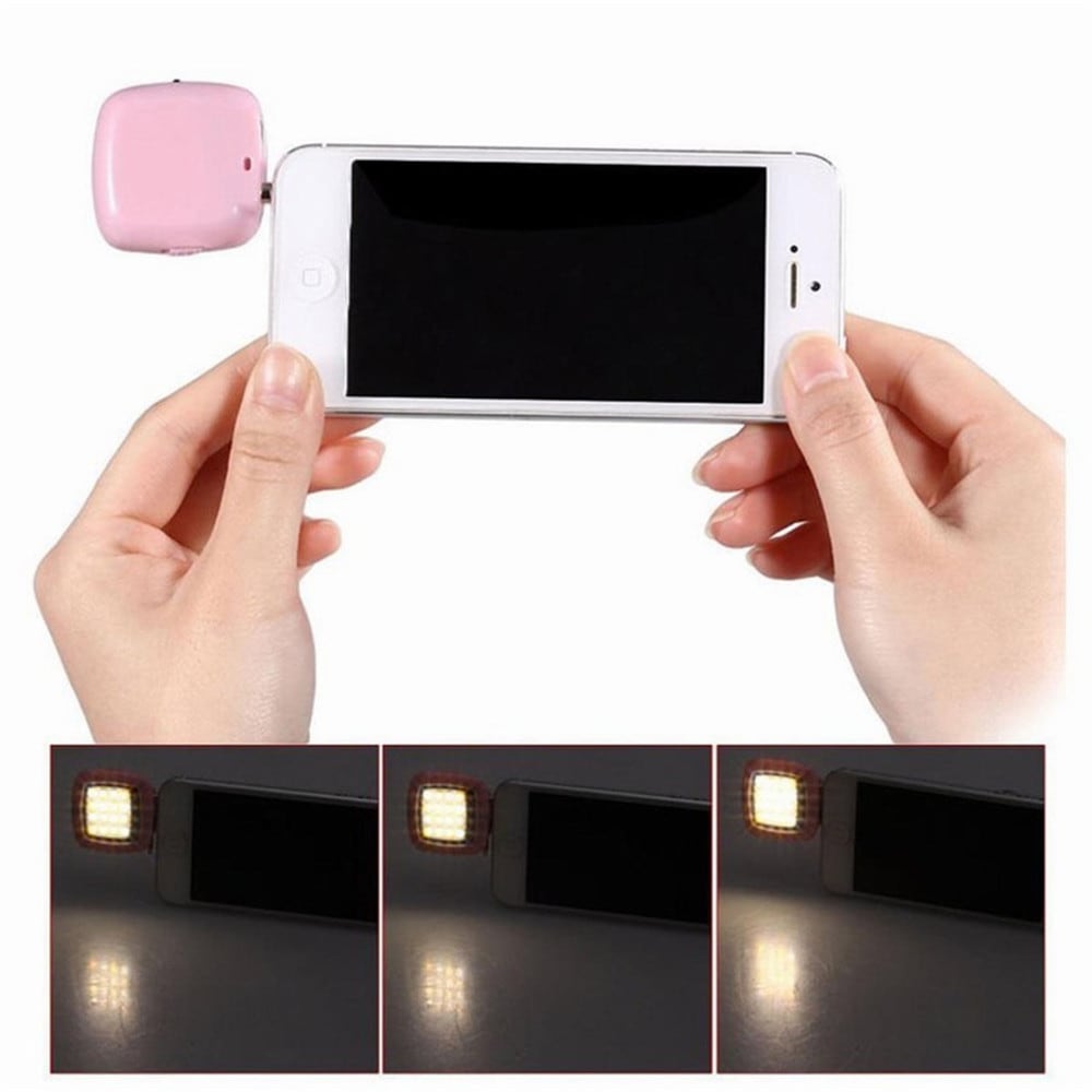 Mini 16 LED Selfie Enhancing Dimmable Cellphone Camera Flash Fill-in Light- White