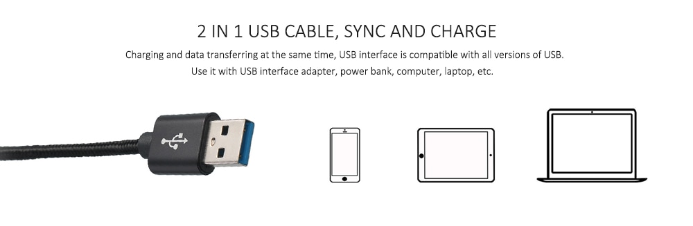 USB Type C Fast Charger Cable Type-C USB Charger Cable- Black