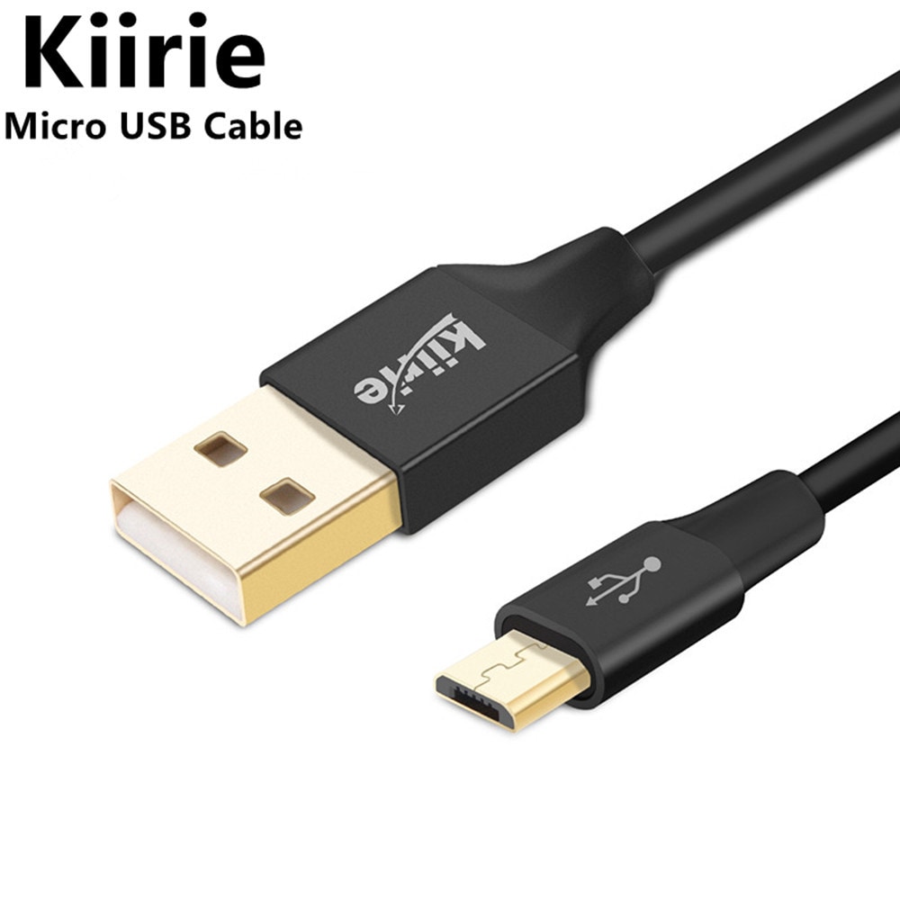 Kiirie  Micro USB Charging Transmission Data Cable- Black 1pc