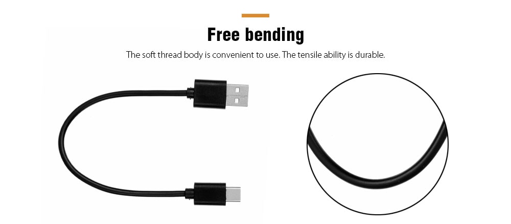 USB 3.1 Type C to USB 2.0 Charging / Data Sync Cable 25cm- Black