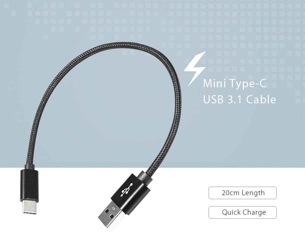 USB 3.1 Type-C to USB Charge Data Sync Cable  - Black