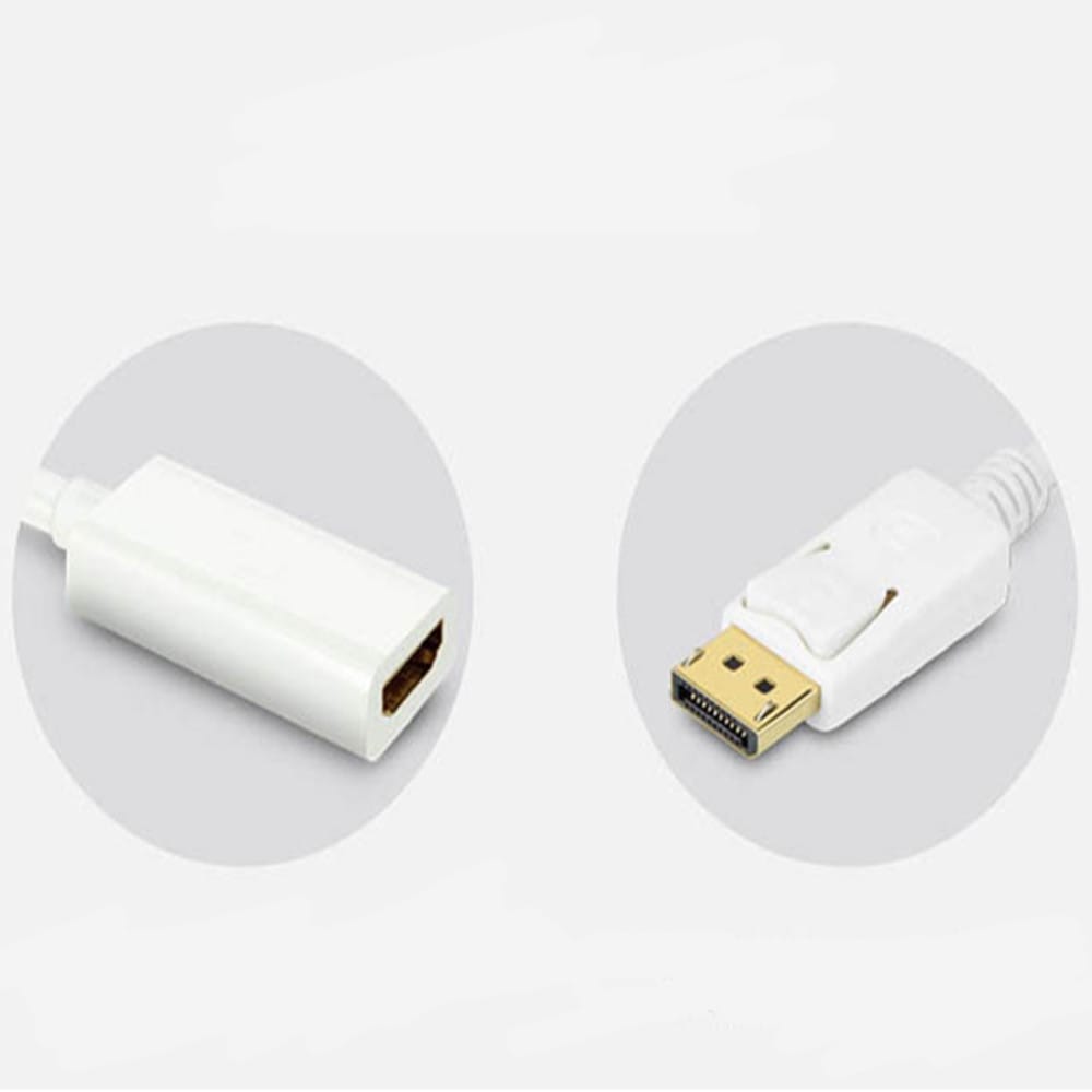 DP To HD Adapter Cable Displayport To HD Connection HD Cable Converter- White