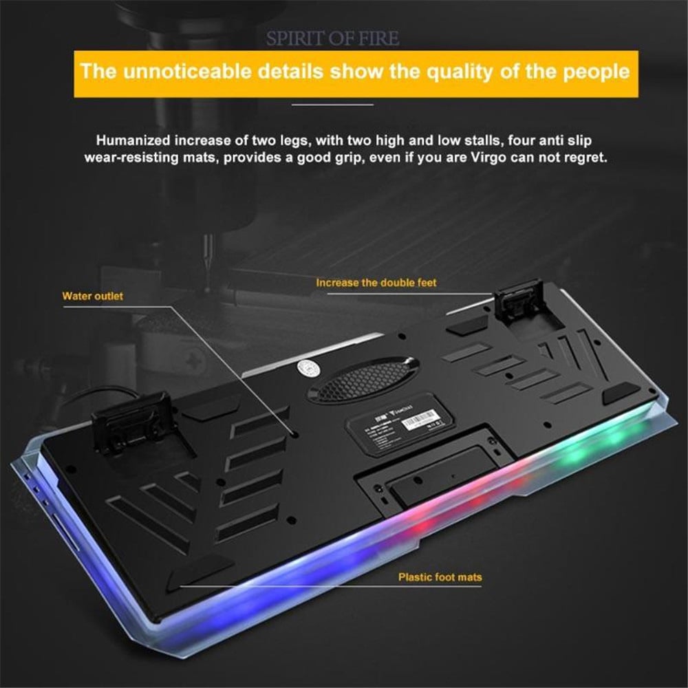 Wired Membrane Game Keyboard Optical Mouse Set with Backlight- Black colorful backlight