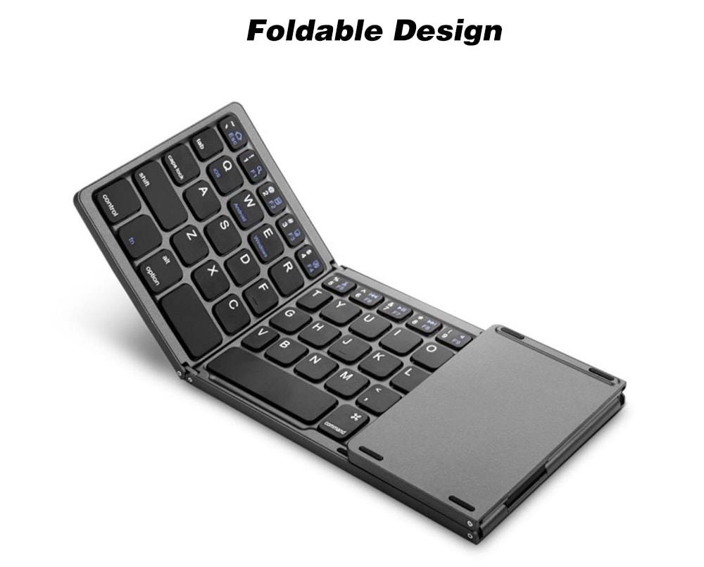 Mini Foldable Wireless Bluetooth Keyboard- Black