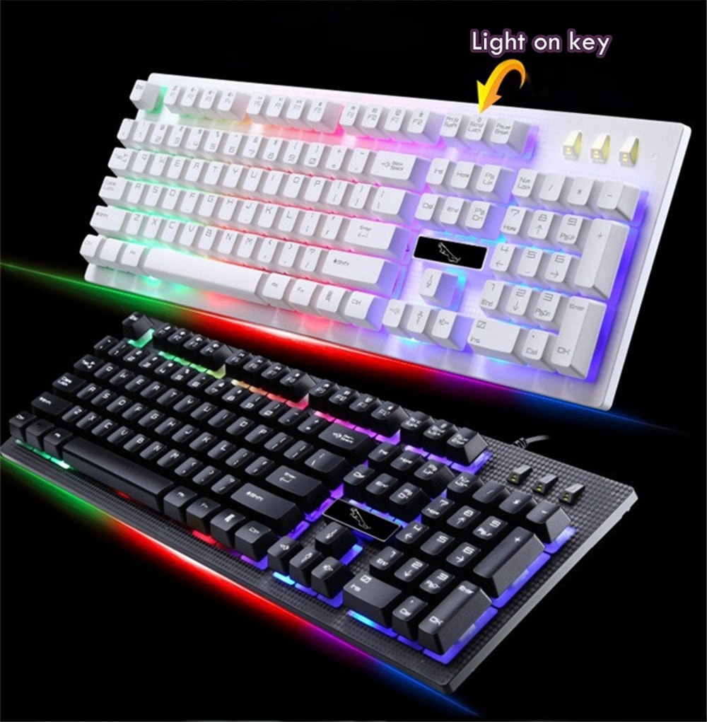 G20 Wired USB PC Gamer Suspension Mechanical Feel Keyboard And Mouse Set- White