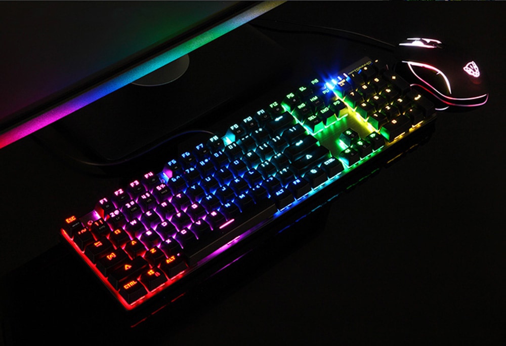 Motospeed CK888 NKRO RGB Backlight Mechanical Keyboard + Mouse Combination- Silver